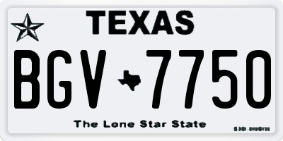 TX license plate BGV7750