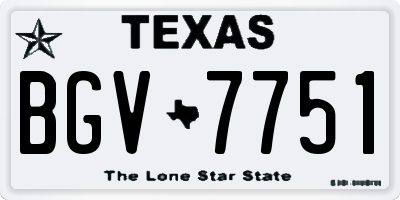 TX license plate BGV7751