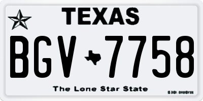 TX license plate BGV7758
