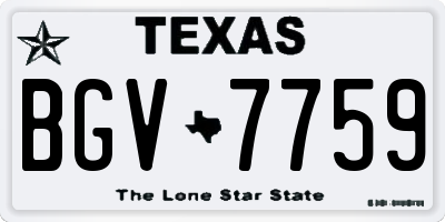 TX license plate BGV7759