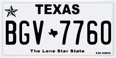 TX license plate BGV7760