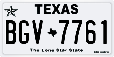 TX license plate BGV7761
