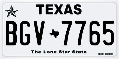 TX license plate BGV7765