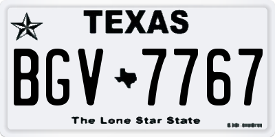 TX license plate BGV7767