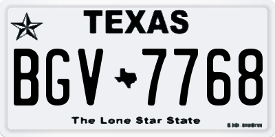 TX license plate BGV7768