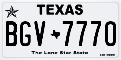 TX license plate BGV7770