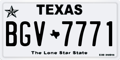 TX license plate BGV7771