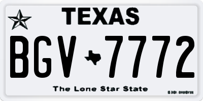 TX license plate BGV7772