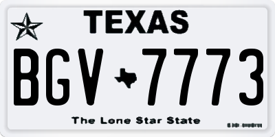 TX license plate BGV7773