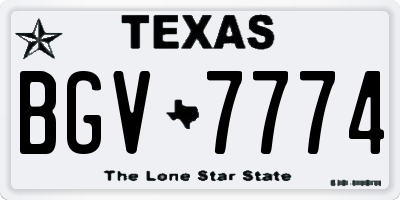 TX license plate BGV7774