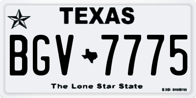 TX license plate BGV7775