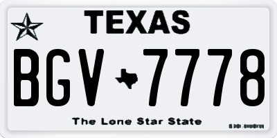 TX license plate BGV7778