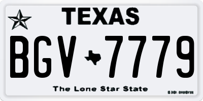 TX license plate BGV7779