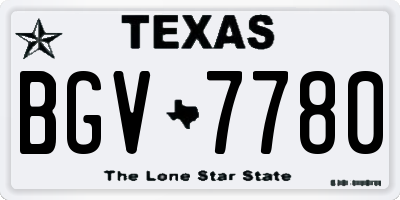 TX license plate BGV7780