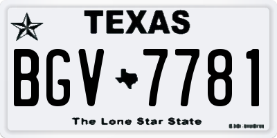 TX license plate BGV7781