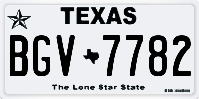 TX license plate BGV7782