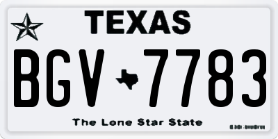 TX license plate BGV7783