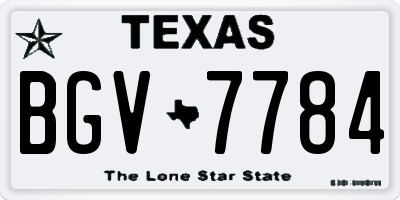 TX license plate BGV7784