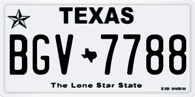 TX license plate BGV7788