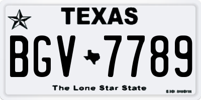 TX license plate BGV7789