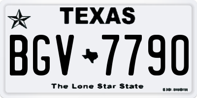 TX license plate BGV7790