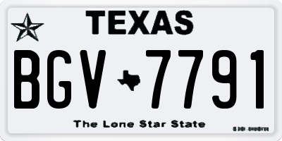 TX license plate BGV7791