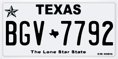 TX license plate BGV7792