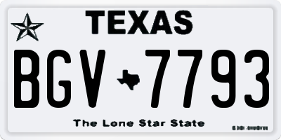 TX license plate BGV7793
