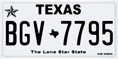 TX license plate BGV7795