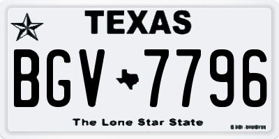 TX license plate BGV7796