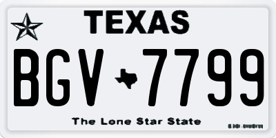 TX license plate BGV7799