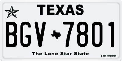 TX license plate BGV7801