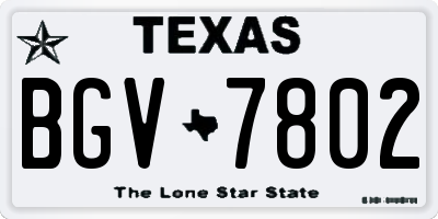 TX license plate BGV7802