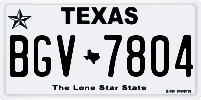 TX license plate BGV7804