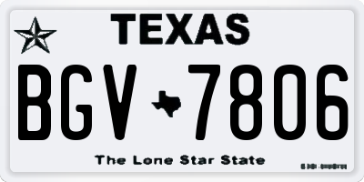 TX license plate BGV7806