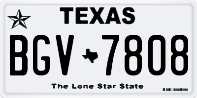TX license plate BGV7808