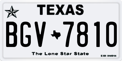 TX license plate BGV7810