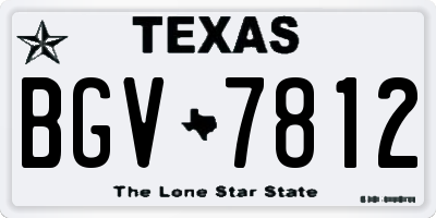 TX license plate BGV7812