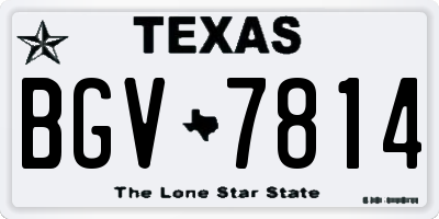 TX license plate BGV7814