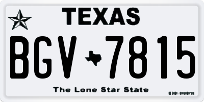 TX license plate BGV7815