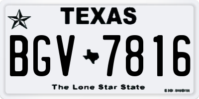TX license plate BGV7816
