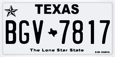 TX license plate BGV7817