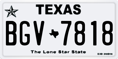 TX license plate BGV7818