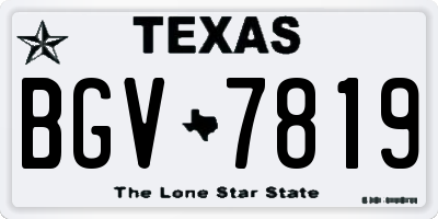 TX license plate BGV7819