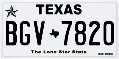 TX license plate BGV7820