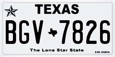 TX license plate BGV7826