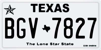 TX license plate BGV7827