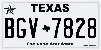 TX license plate BGV7828