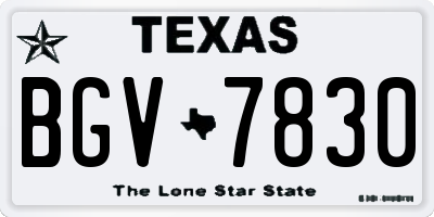 TX license plate BGV7830