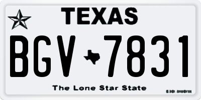 TX license plate BGV7831